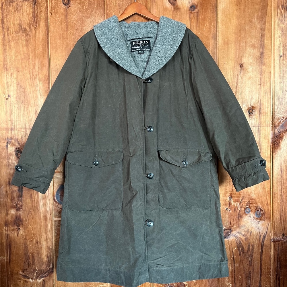 Filson women’s waxed canvas trench coat